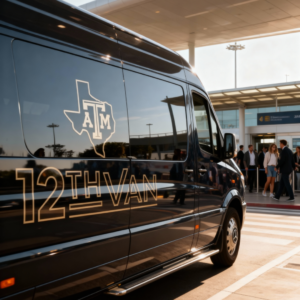 Luxury VIP airport transfer vehicle in College Station with chauffeur